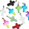 10Pcs 10 Colors Glass Pendant GLAA-FS0001-83-3