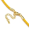 Leather Braided Cord Link Bracelets MAK-K022-01G-09-3