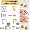 SUNNYCLUE 80Pcs 2 Colors 201 Stainless Steel Stud Earring Findings with Hole DIY-SC0023-55-2