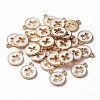 Light Gold Plated Alloy Enamel Pendants LS-ENAM-R136-18A-1