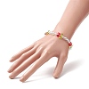 Lampwork Tulip & Acrylic Beaded Stretch Bracelet for Women BJEW-JB09306-3