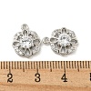 Brass Micro Pave Clear Cubic Zirconia Charms KK-Z057-04P-3