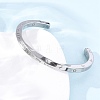 Always In My Heart 304 Stainless Steel Cuff Bangles for Women BJEW-D361-01P-3