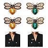 WADORN 4Pcs 2 Colors Bee Rhinestones Pin JEWB-WR0001-06-1