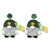 Saint Patrick's Day Sparkling Acrylic Dangle Stud Earrings LS-EJEW-P243-A03-1
