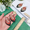 2 Pairs 2 Colors Synthetic Leather Dangle Earrings EJEW-CL0001-01B-3