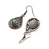 Natural Green Aventurine Teardrop Dangle Earrings EJEW-B055-02R-24-2