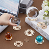 18Pcs 3 Styles Wooden Crystal Sphere Display Stands WOOD-UN0001-19-3