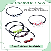 5Pcs 5 Styles Sport Theme Plastic Round Beaded Bracelet with Wax Rope BJEW-LP0002-77-2
