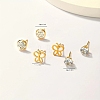 Elegant 3 Pairs Fashionable Casual Butterfly & Flat Round Brass Stud Earring Sets DU4921-4