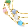 Cat Eye Round Beads Multi-strand Bracelets for Women BJEW-JB12338-03-4