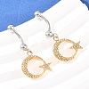 316 Stainless Steel Crystal Rhinestone Curved Barbell Dangle Belly Rings AJEW-C044-04-1
