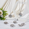 10Pcs Filigree Flat Round Brass Cage Pendants KK-SC0005-91-3