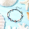 4Pcs Natural & Synthetic Gemstone Chip Beads & Cowrie Shell Beads Braided Bead Bracelets BJEW-JB11834-4