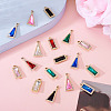 120Pcs 12 Colors Zinc Alloy Glass Pendants ALRI-TA0001-35-5