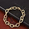 304 Stainless Steel Cable Chain Bracelets for Women Men BJEW-F488-34G-3