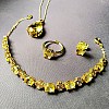 Brass & Glass Jewelry Set SJEW-BB66834-A-1