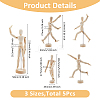 3 Styles Unfinished Blank Wooden Puppet DIY-FH0006-97-2