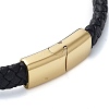 Men's Braided Black PU Leather Cord Bracelets BJEW-K243-68G-3