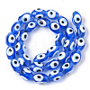 Handmade Evil Eye Lampwork Beads Strands X-LAMP-R143-03B-2