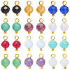 24Pcs 12 Styles Natural Gemstone Birthstone Pendants PALLOY-SW00109-1