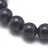 Synthetic Blue Goldstone Beads Stretch Bracelets BJEW-G617-01B-02-3