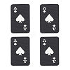 4Pcs Ace of Spades Playing Card Reflective Nylon and Polyester Hook and Loop Tapes AJEW-GA0009-03B-1