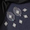 8Pcs Brass Clear Cubic Zirconia Rhombus Links Connector Charms ZIRC-BBC0003-73-5