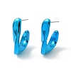 Twist Teardrop Acrylic Stud Earrings EJEW-P251-26-2