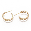 Semicircular Brass Stud Earrings KK-T050-54G-NF-2