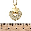 Brass Micro Pave Clear Cubic Zirconia Heart Pendant Necklaces LS-NJEW-K280-07G-3
