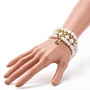 Shell Shape Cubic Zirconia Charm Stretch Bracelets Set for Teen Girl Women BJEW-JB06850-02-11