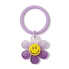 Sunflower with Smiling Face Gradient Sequins Acrylic Keychain KEYC-JKC00660-4