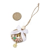 3Pcs Christmas Wood & Polyester Bowknot Pendant Decorations HJEW-JM04193-5