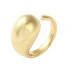 Rack Plating Brass Teardrop Open Cuff Ring for Women X-RJEW-A016-03G-5