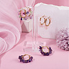 3 Pairs 3 Styles Natural Gemstone Chips Braided Hoop Earrings EJEW-TADJ00003-5