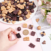 Olycraft 96Pcs 12 Styles Chocolate Opaque Resin Decoden Cabochons RESI-OC0001-52-3