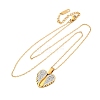 304 Stainless Steel Polymer Clay Rhinestones Wing Openable Pendant Necklaces for Women NJEW-Z065-14G-03-4