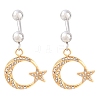 316 Stainless Steel Crystal Rhinestone Curved Barbell Dangle Belly Rings AJEW-C044-04-4