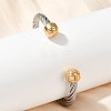 304 Stainless Steel Cuff Bangles BJEW-M136-01D-PG-1