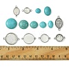 DIY Synthetic Turquoise Oval/Half Round Tibetan Style Alloy Connector Charms Making Kit DIY-FS0006-14-5