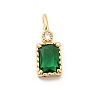 Brass with Cubic Zirconia Pendants KK-F916-10G-02-1