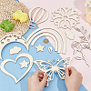 Unfinished Wood Chip Wall Decoration Set DIY-WH0430-950-3