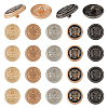 40Pcs 5 Styles 1-Hole Alloy Shank Buttons FIND-DC0005-77A-1