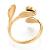 Leaf 304 Stainless Steel Cuff Ring Components X-STAS-T066-22G-3