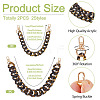 2Pcs 2 Styles Acrylic Leopard Print Curb Chain Purse Chains FIND-TA0009-67-4