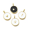 Brass with Enamel Pendants KK-D295-31G-1