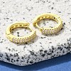 Brass Clear Cubic Zirconia Hoop Earrings EJEW-M047-19G-2