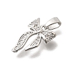 Brass Clear Cubic Zirconia Pendants KK-B187-05P-2