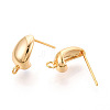 Brass Stud Earring Findings X-KK-N263-25G-2
